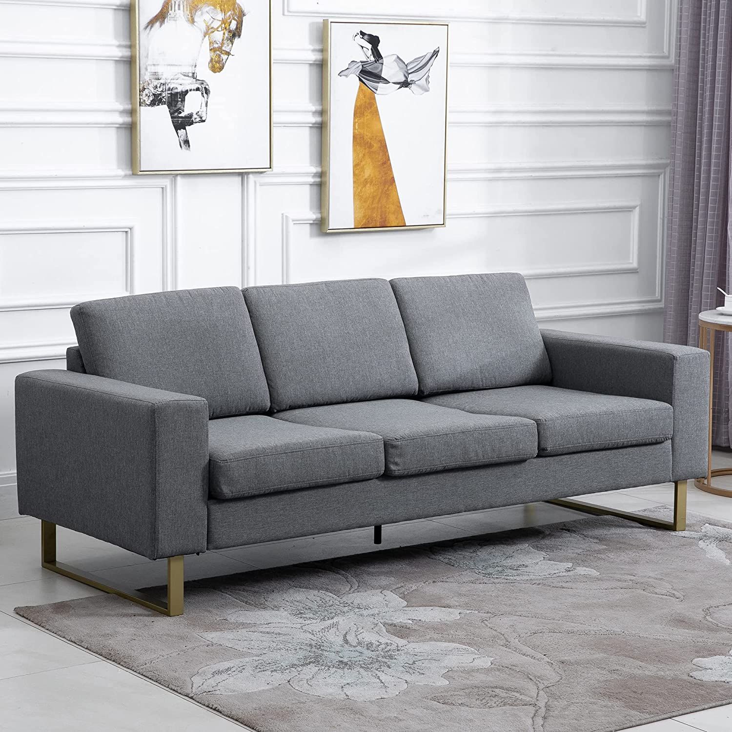divano 3 posti moderno grigio