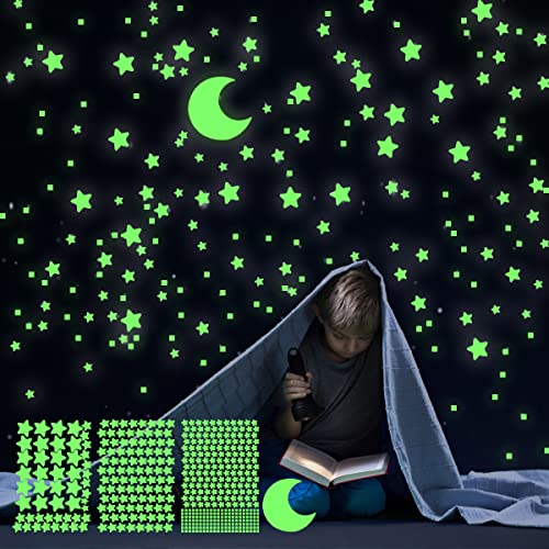 1503Pz Stelle Fluorescenti Adesive Soffitto, Luna E Astronauti - 7